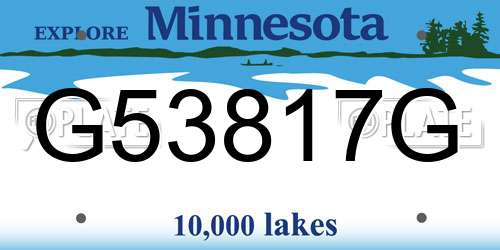 G53817G Minnesota License Plate