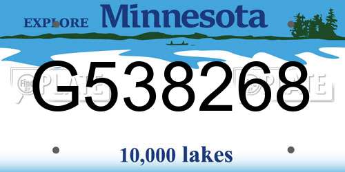 G538268 Minnesota License Plate