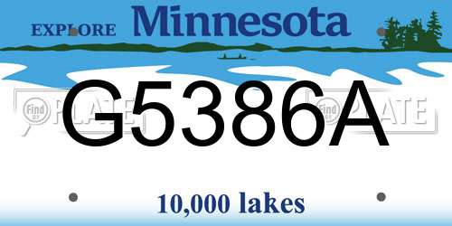 G5386A Minnesota License Plate