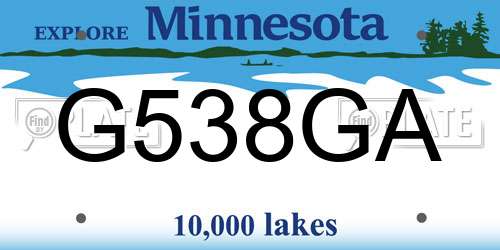G538GA Minnesota License Plate