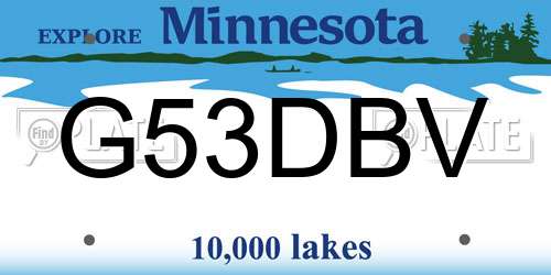G53DBV Minnesota License Plate