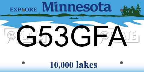G53GFA Minnesota License Plate