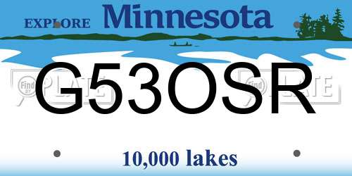 G53OSR Minnesota License Plate