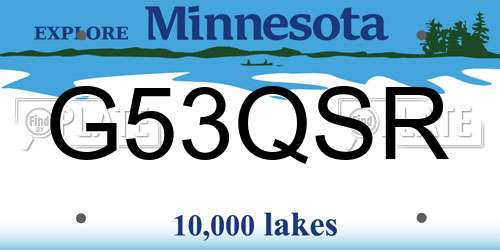 G53QSR Minnesota License Plate