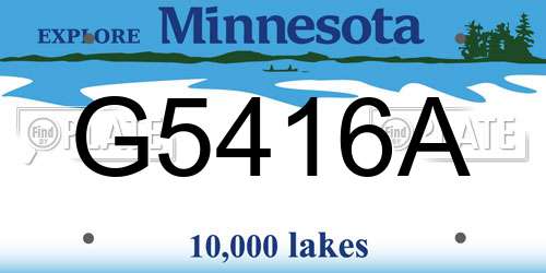 G5416A Minnesota License Plate
