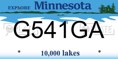 G541GA Minnesota License Plate