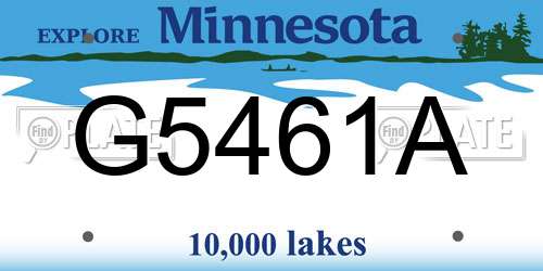 G5461A Minnesota License Plate