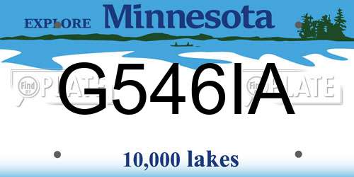 G546IA Minnesota License Plate
