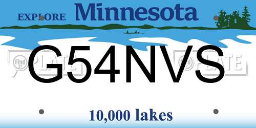 G54NVS Minnesota License Plate