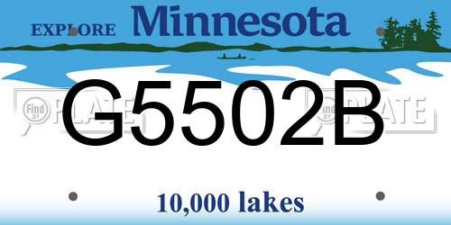 G5502B Minnesota License Plate