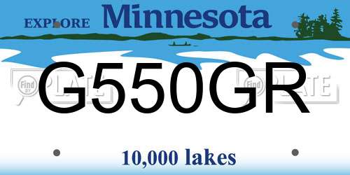G550GR Minnesota License Plate