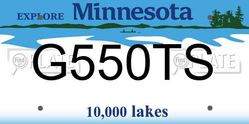 G550TS Minnesota License Plate