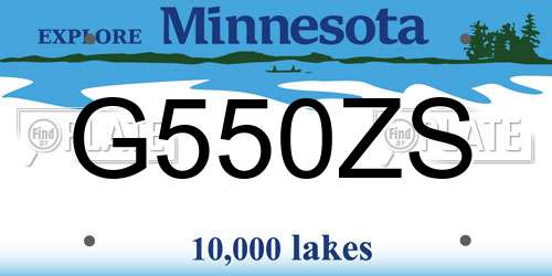 G550ZS Minnesota License Plate
