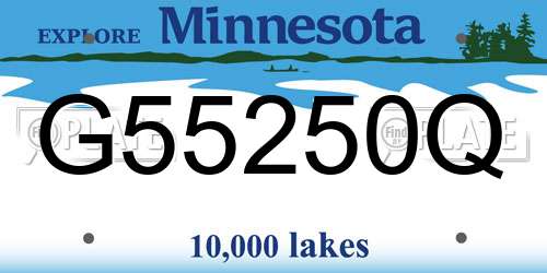 G55250Q Minnesota License Plate