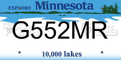 G552MR Minnesota License Plate