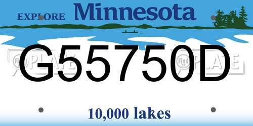 G55750D Minnesota License Plate