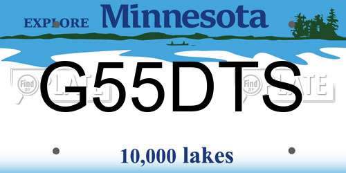 G55DTS Minnesota License Plate