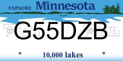 G55DZB Minnesota License Plate