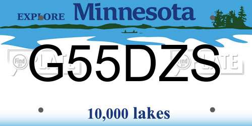 G55DZS Minnesota License Plate