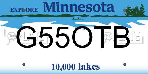 G55OTB Minnesota License Plate