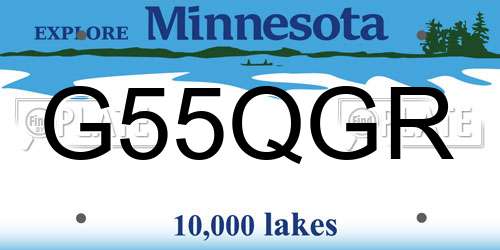 G55QGR Minnesota License Plate