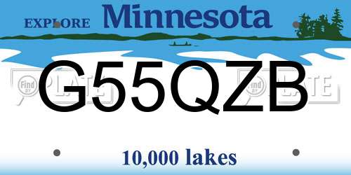G55QZB Minnesota License Plate