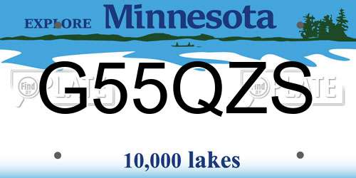 G55QZS Minnesota License Plate