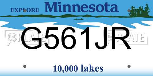 G561JR Minnesota License Plate