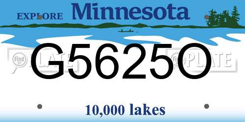 G5625O Minnesota License Plate
