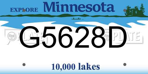 G5628D Minnesota License Plate
