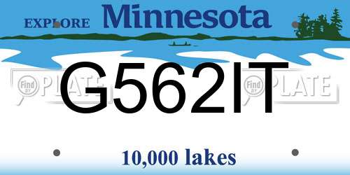 G562IT Minnesota License Plate