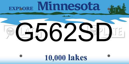 G562SD Minnesota License Plate