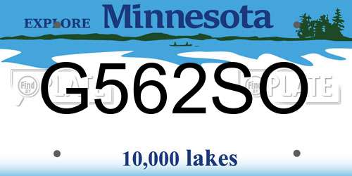 G562SO Minnesota License Plate