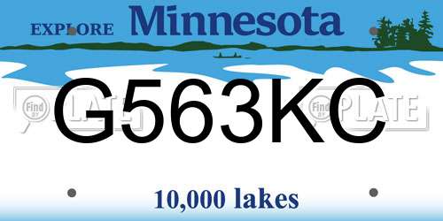 G563KC Minnesota License Plate