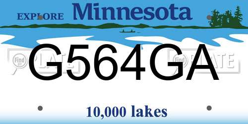 G564GA Minnesota License Plate