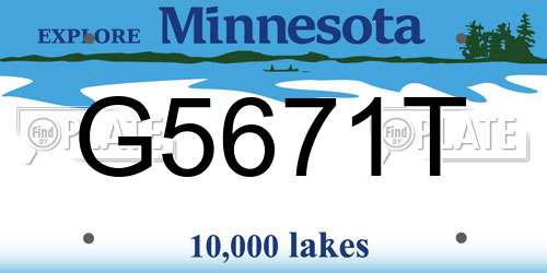 G5671T Minnesota License Plate