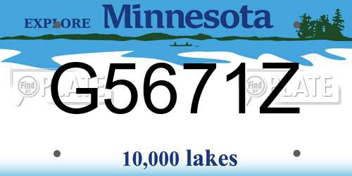 G5671Z Minnesota License Plate
