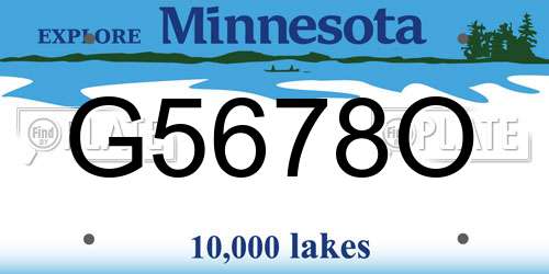 G5678O Minnesota License Plate