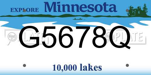 G5678Q Minnesota License Plate