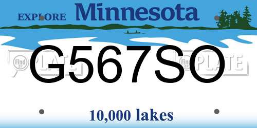 G567SO Minnesota License Plate