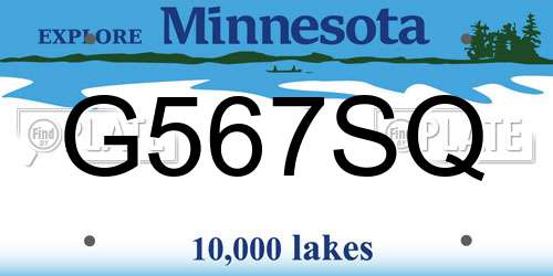 G567SQ Minnesota License Plate
