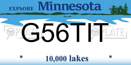 G56TIT Minnesota License Plate