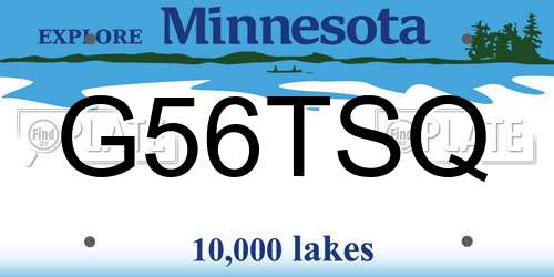 G56TSQ Minnesota License Plate