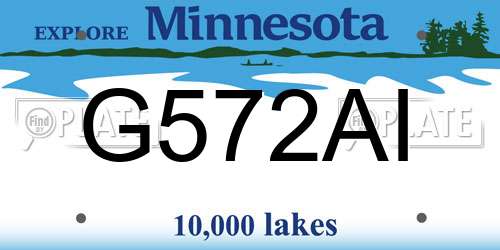 G572AI Minnesota License Plate