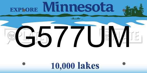 G577UM Minnesota License Plate