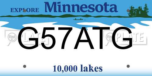 G57ATG Minnesota License Plate