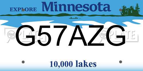 G57AZG Minnesota License Plate