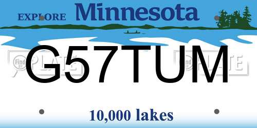 G57TUM Minnesota License Plate