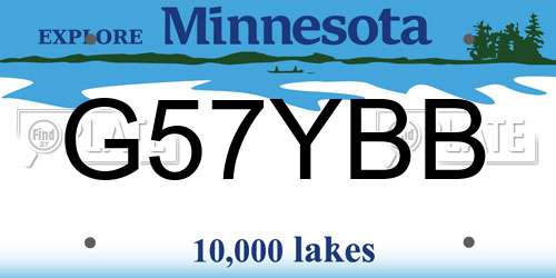 G57YBB Minnesota License Plate