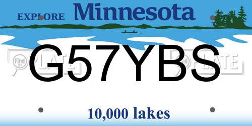 G57YBS Minnesota License Plate